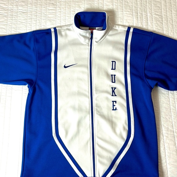 Vintage Retro 90s Duke Blue Devils Basketball Nike Warm Up Top - Picture 1 of 6